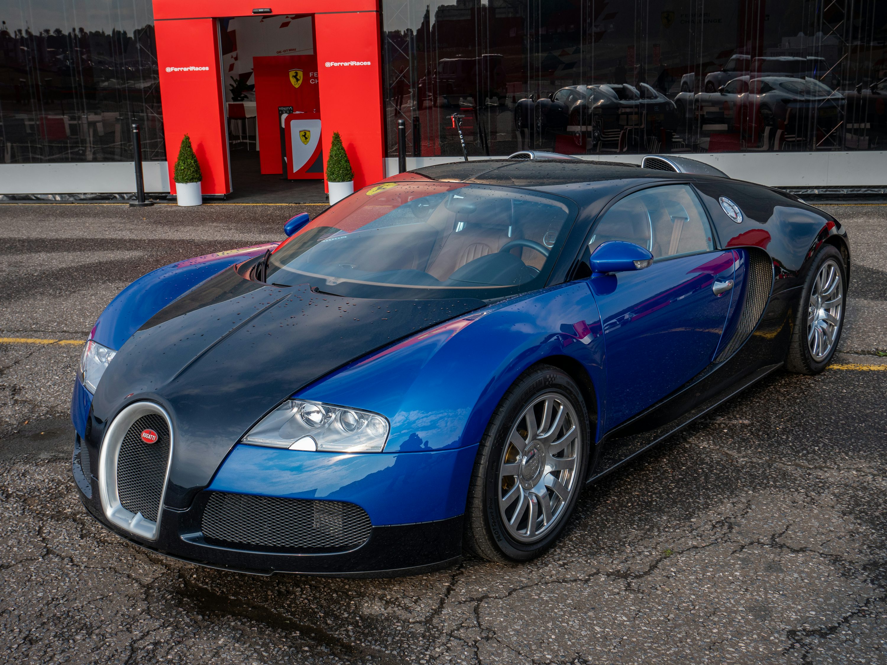 a blue sports car