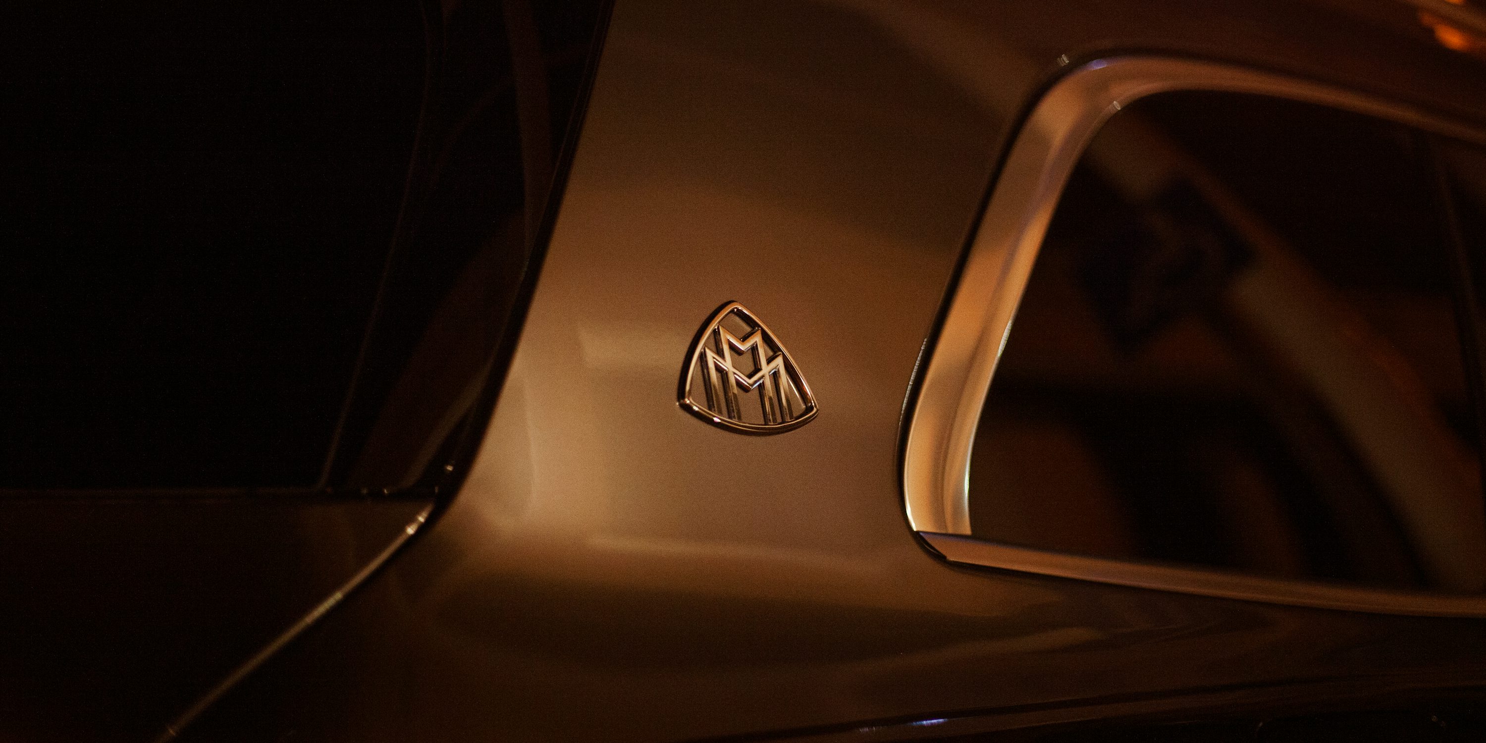 a close up of a car door with a logo on it