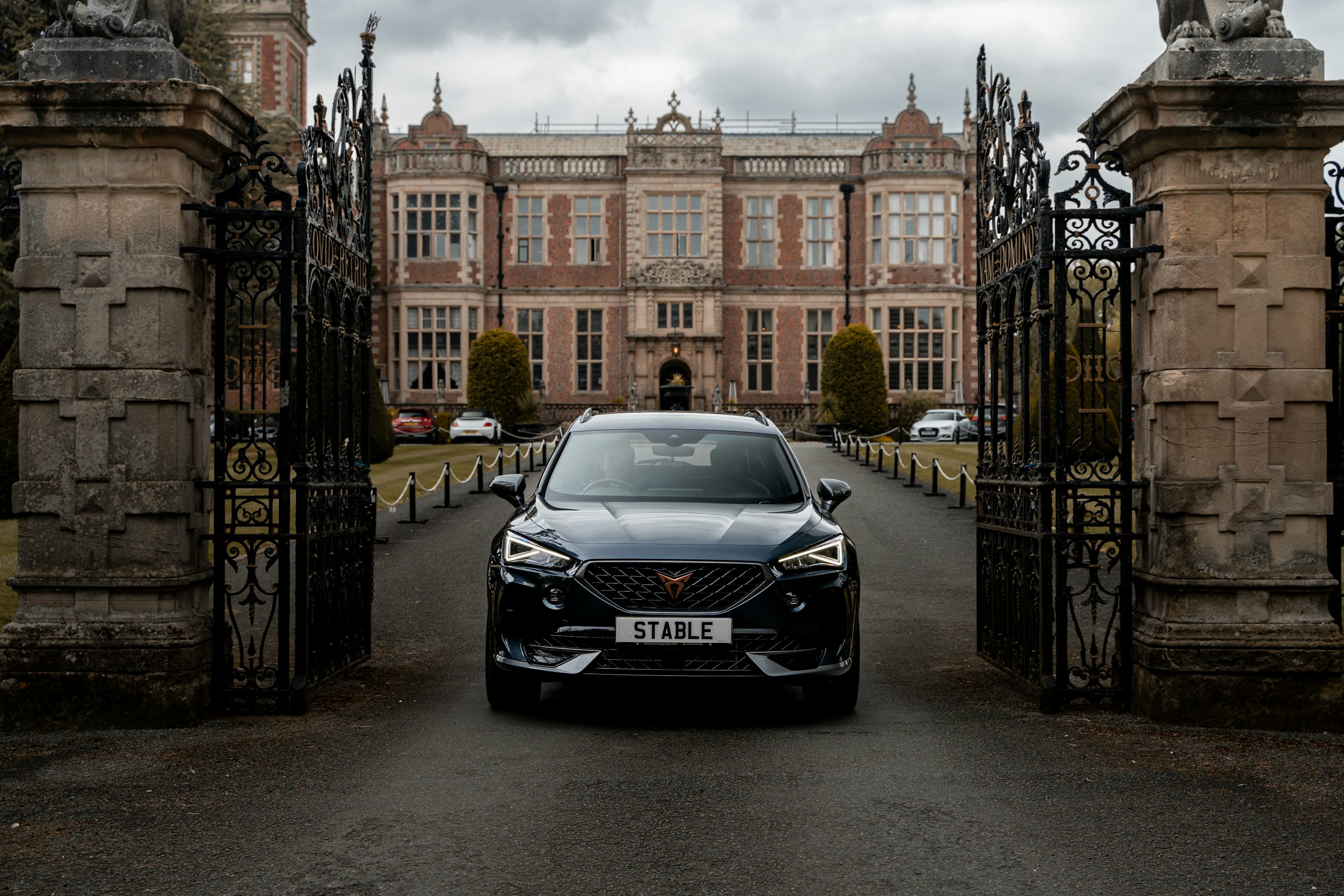 a car parked on a street