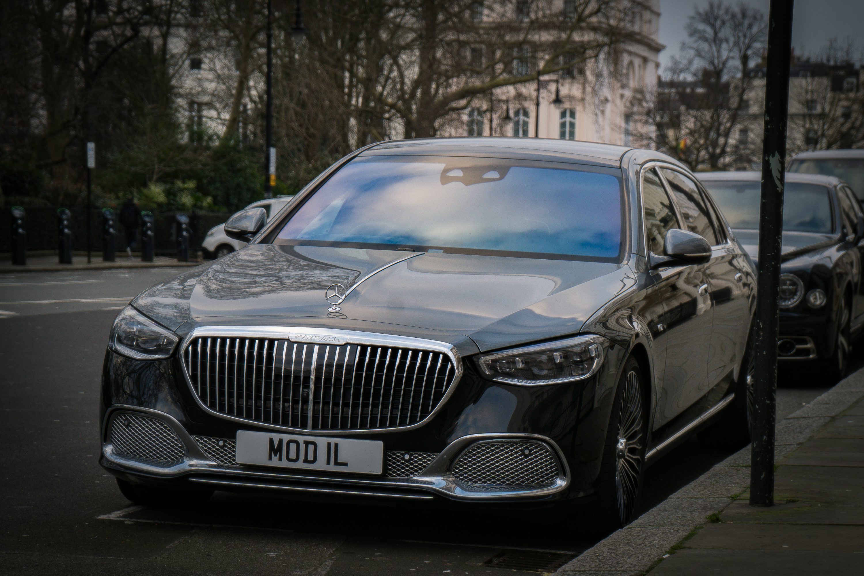 A car parked on the side of the road