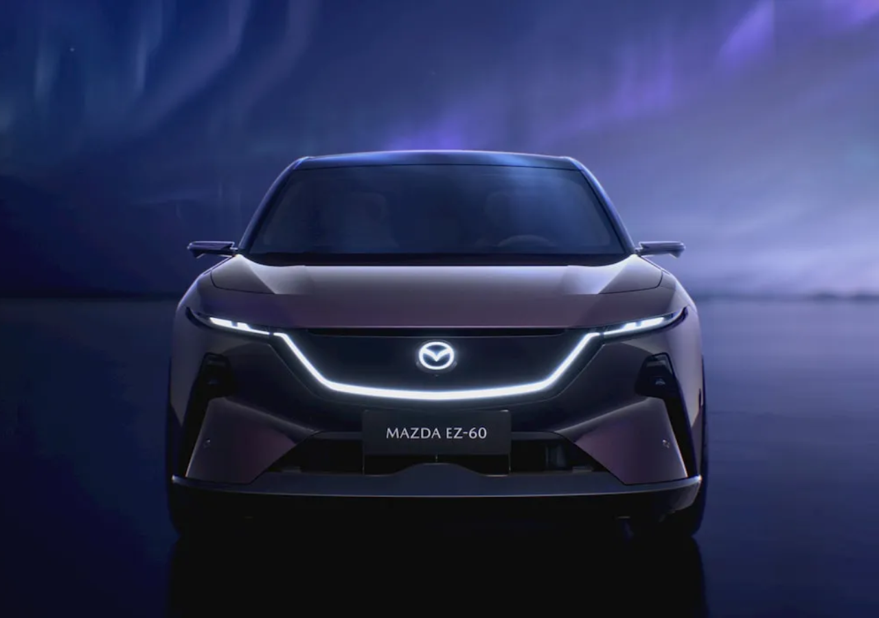 Mazda's new electric SUV, the EZ-60, aims to challenge the Tesla Model Y in global markets.