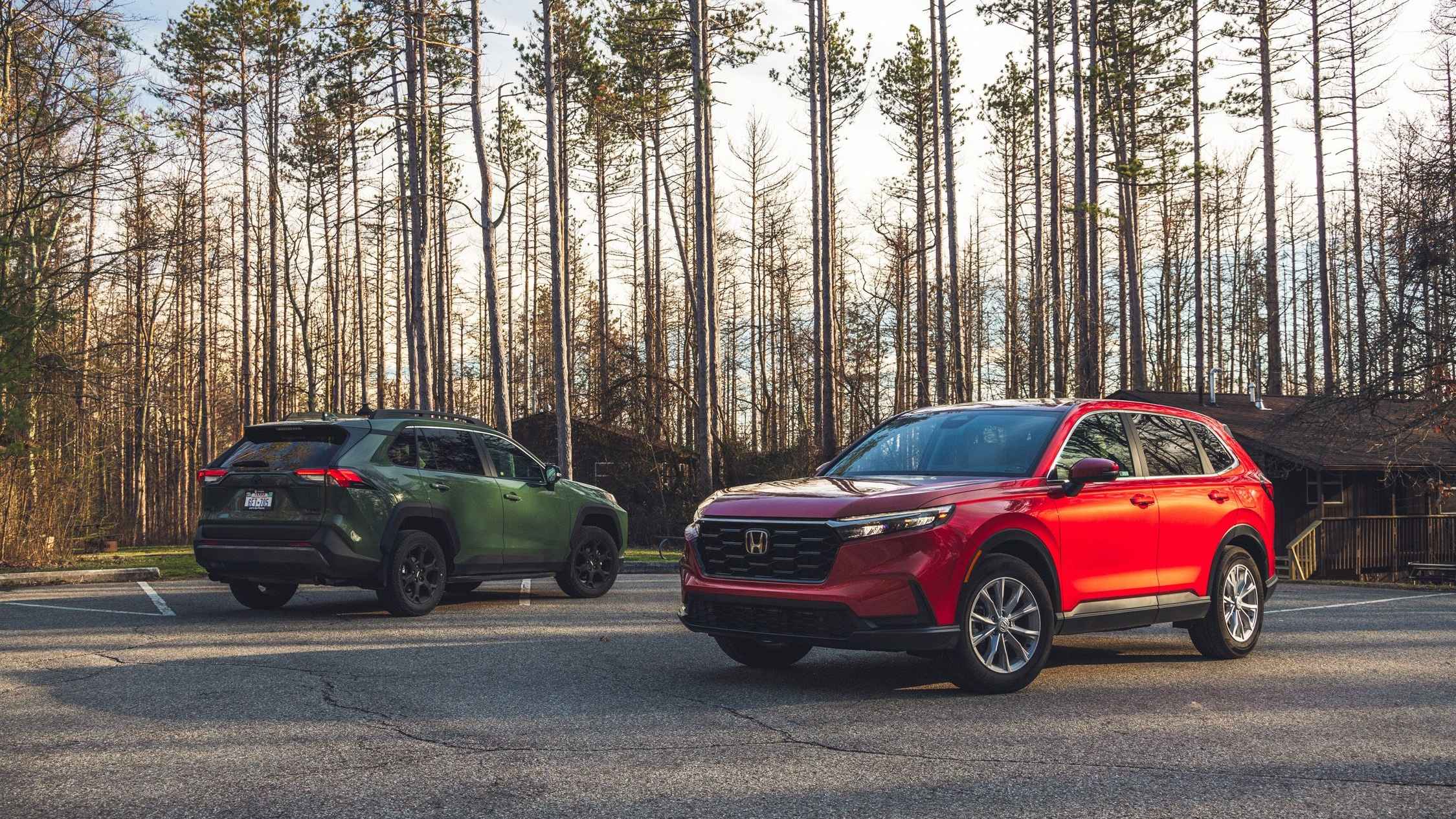 Compare the 2025 Toyota RAV4 and Honda CR-V for fuel efficiency, hybrid options, and smart tech