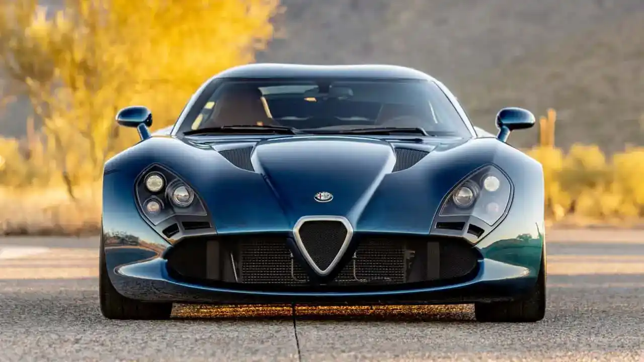 Rare Alfa Romeo TZ3 Zagato with Dodge Viper engine for sale, blending Italian design and American power in a unique sports car. 