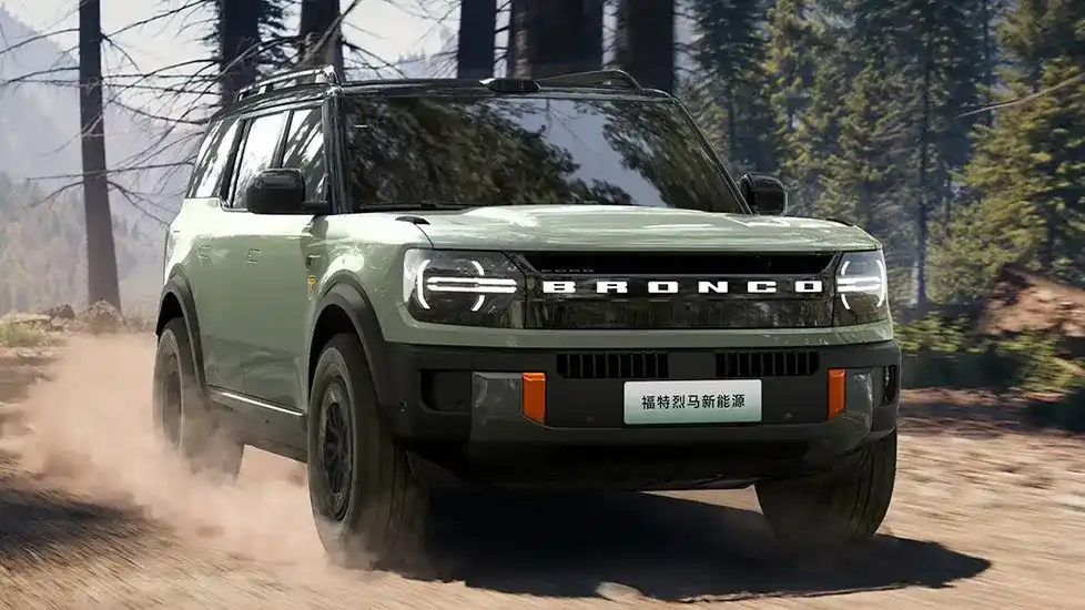 Ford unveils the electric and EREV Bronco in China with a BYD 105 kWh battery, 650 km range, AWD system, and advanced lidar tech for semi autonomous driving.