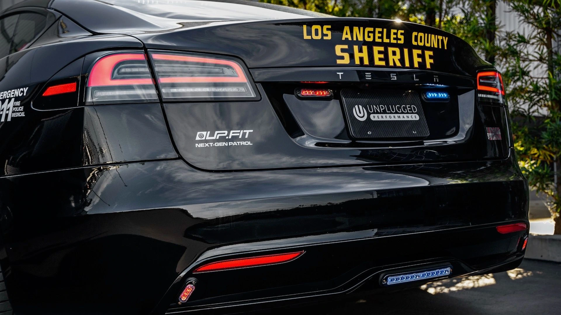 Tesla Model S Plaid Transformed into Police Car