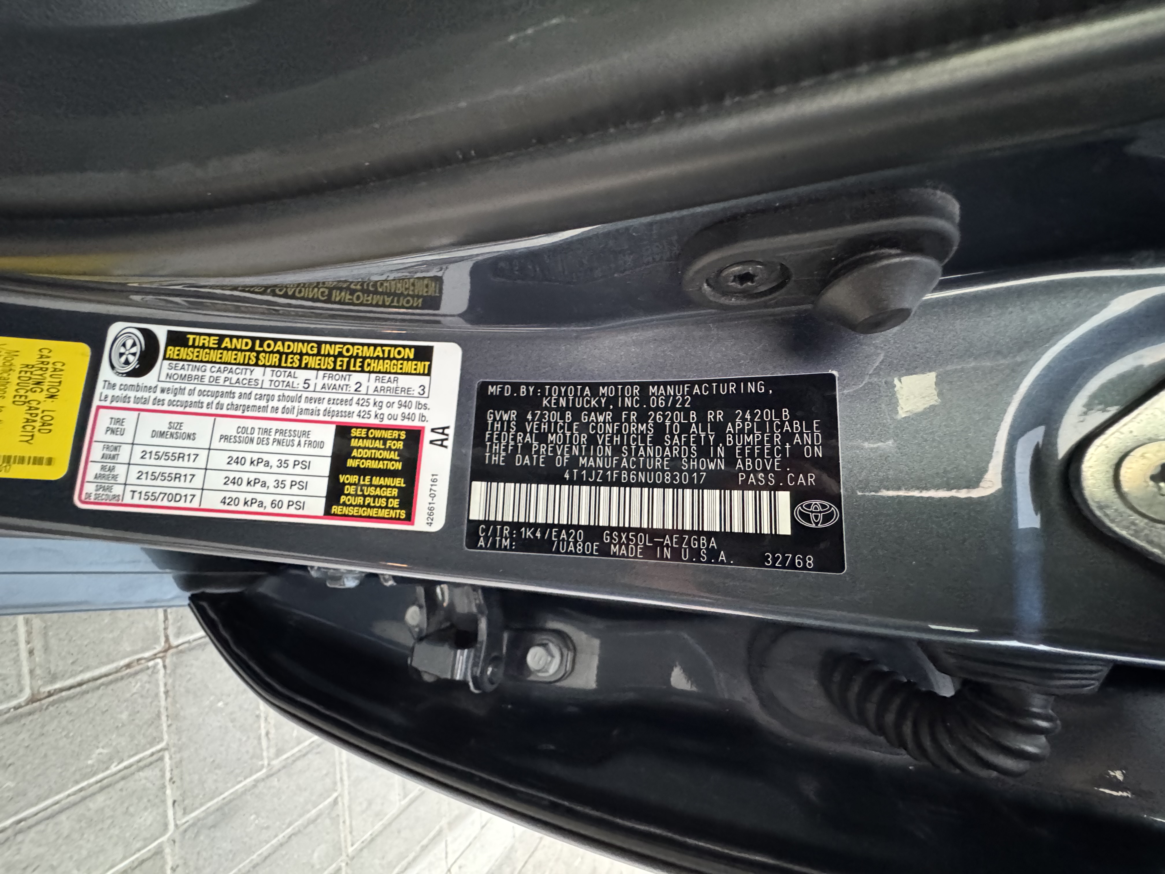 Toyota Avalon 2022 35L